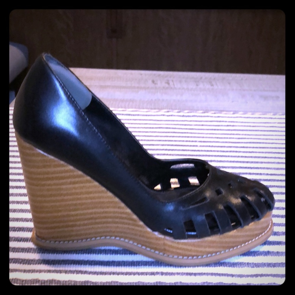 Black stacked heel platform - Linea Paolo - Size 4